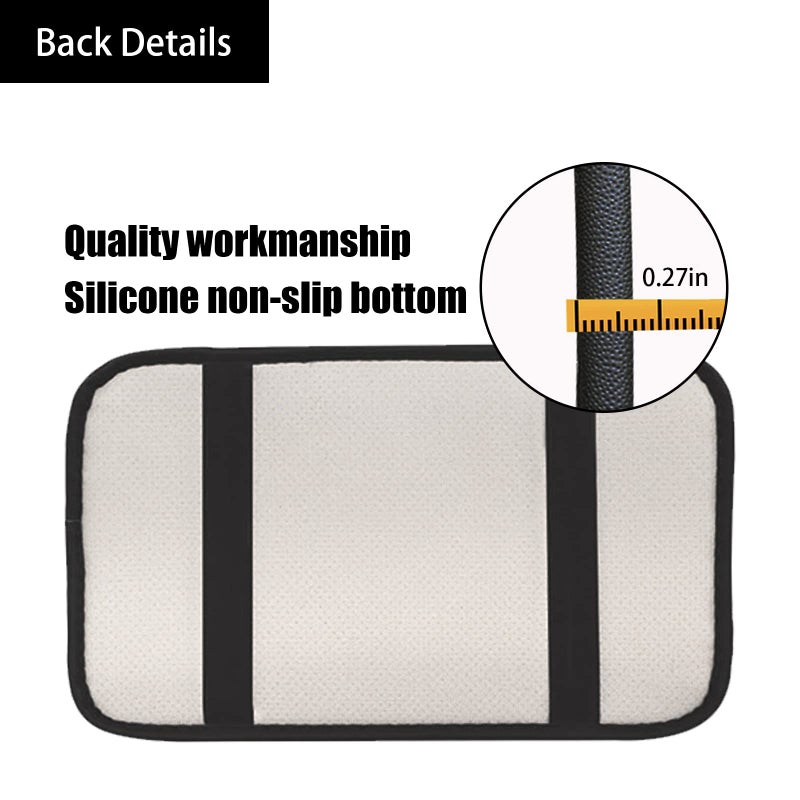Miytsya Four Seasons Universal Armrest Box Mat  Fiber Leather Embossing  Waterproof Armrest Cover Center Console Mat Fit for Most Car  SUVs  Truck (Black) - Image 3